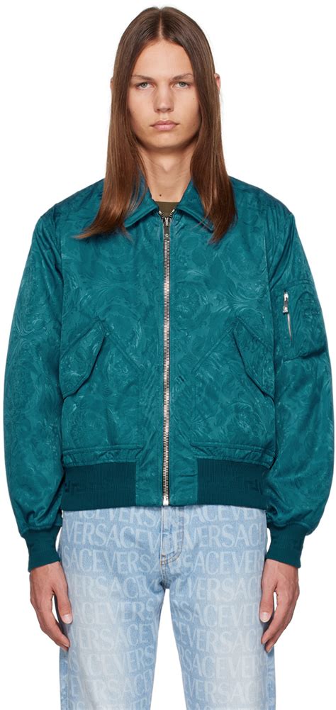 blue versace bomber jacket